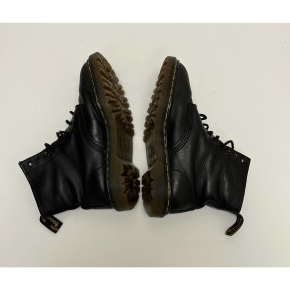 Dr. Martens Men\'s Lace-Up Leather Boots Size 7 Black Round Toe